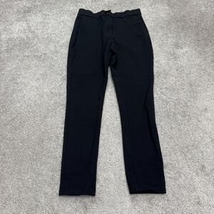 Zara High Rise Slim Fit Ankle Trouser Pants Womens Medium Black Classic 26x25.5